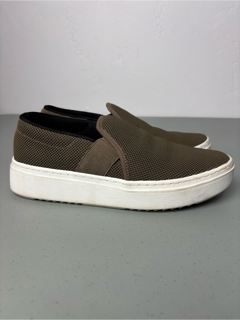 Eileen Fisher Brown Knit Slip On Sneaker Casual Comfort Women's 7 Neutral